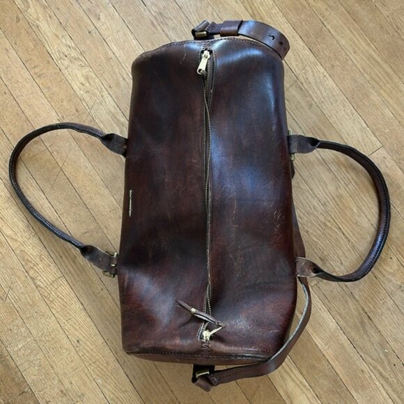 Rare Wolf and Maiden handcrafted artisan leather weekender duffle bag luggage - Picture 7 of 16